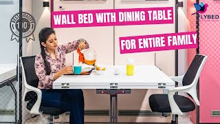 Wall Bed with Dining Table I Flybed I Premium Dining Table for Entire Family I Saves Space