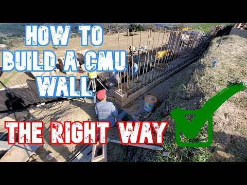 How To Build A Concrete Block Wall From Start to Finish 2020 On A Hillside | All Access 510-701-4400