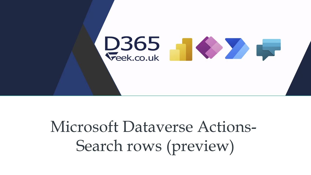 Microsoft Dataverse Actions - Search Rows