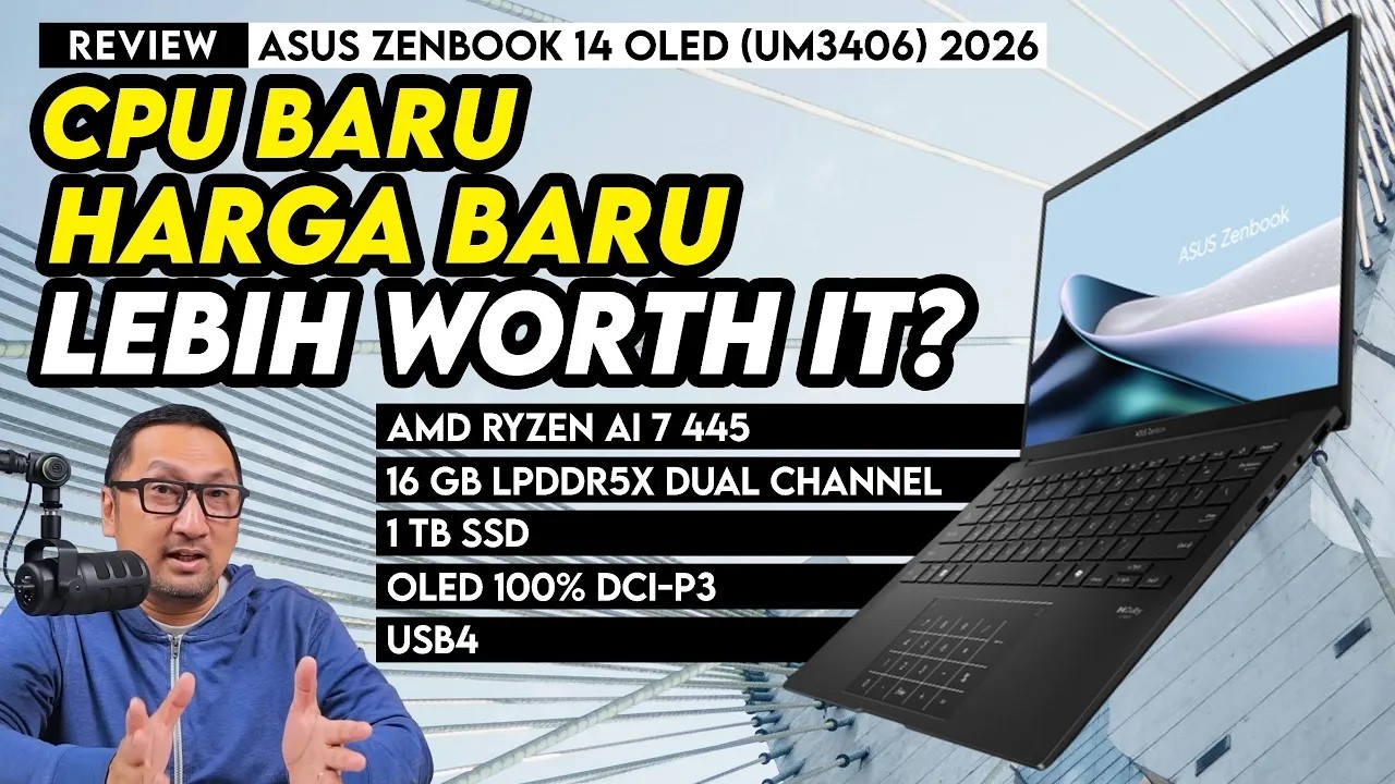 Laptop Tipis-Ringan Kelas Atas dengan AMD Ryzen AI 400: Review ASUS Zenbook 14 OLED (UM3406GA)