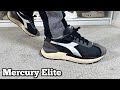 Diadora mercury elite black  white pristine review on foot