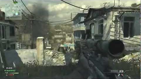 MW3 - Longshot No Scope Game Winning Kill in Mission
