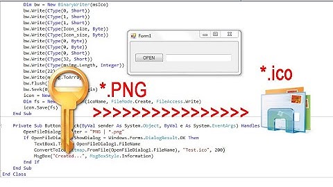 Image to ico converter visual basic vb.net