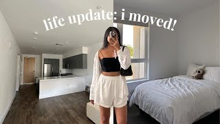 i moved out!  leaving my childhood home, empty apartment tour, move in day, unpacking & organizing