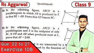 Exercise 10B Q22 to Q27 || Quadrilaterals || Rs Aggarwal Class 9 || CBSE || MD Sir screenshot 4