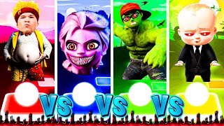 D Billions - Chicky Vs Elsa Exe Vs Nick Hulk Exe Vs Boss Baby Exe | #tiles