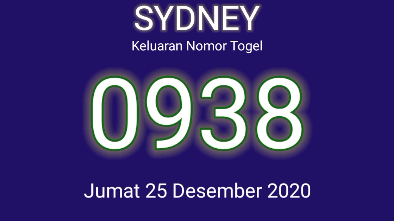Keluaran Sydney Hari Ini 25 Desember 2020 Youtube