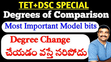 Degrees of Comparison | Pracice bits on Degrees of Comparison | AP TET+DSC English@murthysir