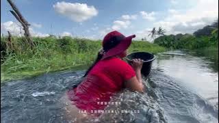 Relaxing in nature cooking grilled fish