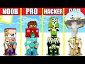 Minecraft Battle: CHRISTMAS STATUE HOUSE BUILD CHALLENGE - NOOB vs PRO vs HACKER vs GOD / Animation