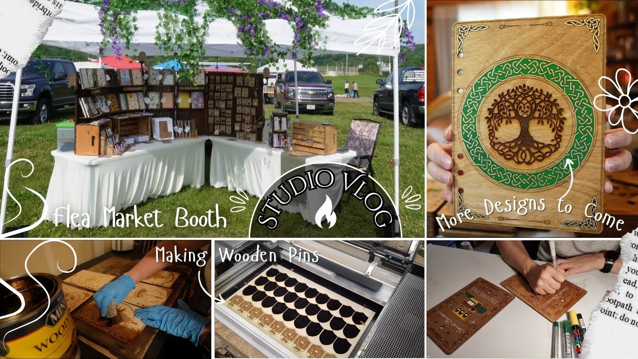 Flea Market Booth | Creating Wooden Pins | New Notebook Designs ...