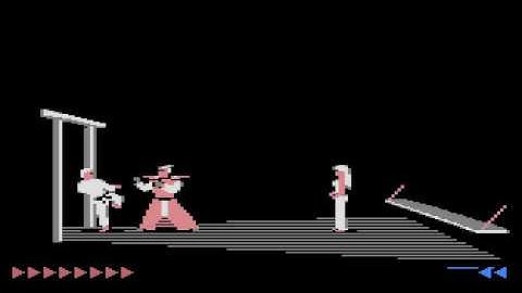 Atari 8-bit Karateka (Brøderbund Software) -Akuma in dungeon