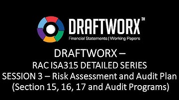 Draftworx RAC - ISA315 Detailed Series -Session 3 - Risk Assessment, Risk Signoff and Audit Programs