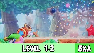 Kirby's Return to Dreamland Deluxe: Level 1-2 - 5x A Presses