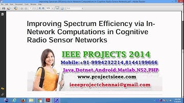 Improving Spectrum Efficiency via In Network Computations in Cognitive Radio Sensor Networks