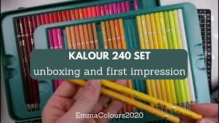 Kalour 240 pencil set unboxing and first impressions - adult coloring