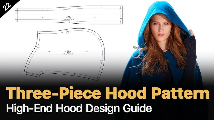 Three-piece hood pattern Making _ How to draft three-piece hood from basic hood pattern - YouTube three-piece-hood-pattern-making-how-to-draft-three-piece-hood-from-basic-hood-pattern-youtube