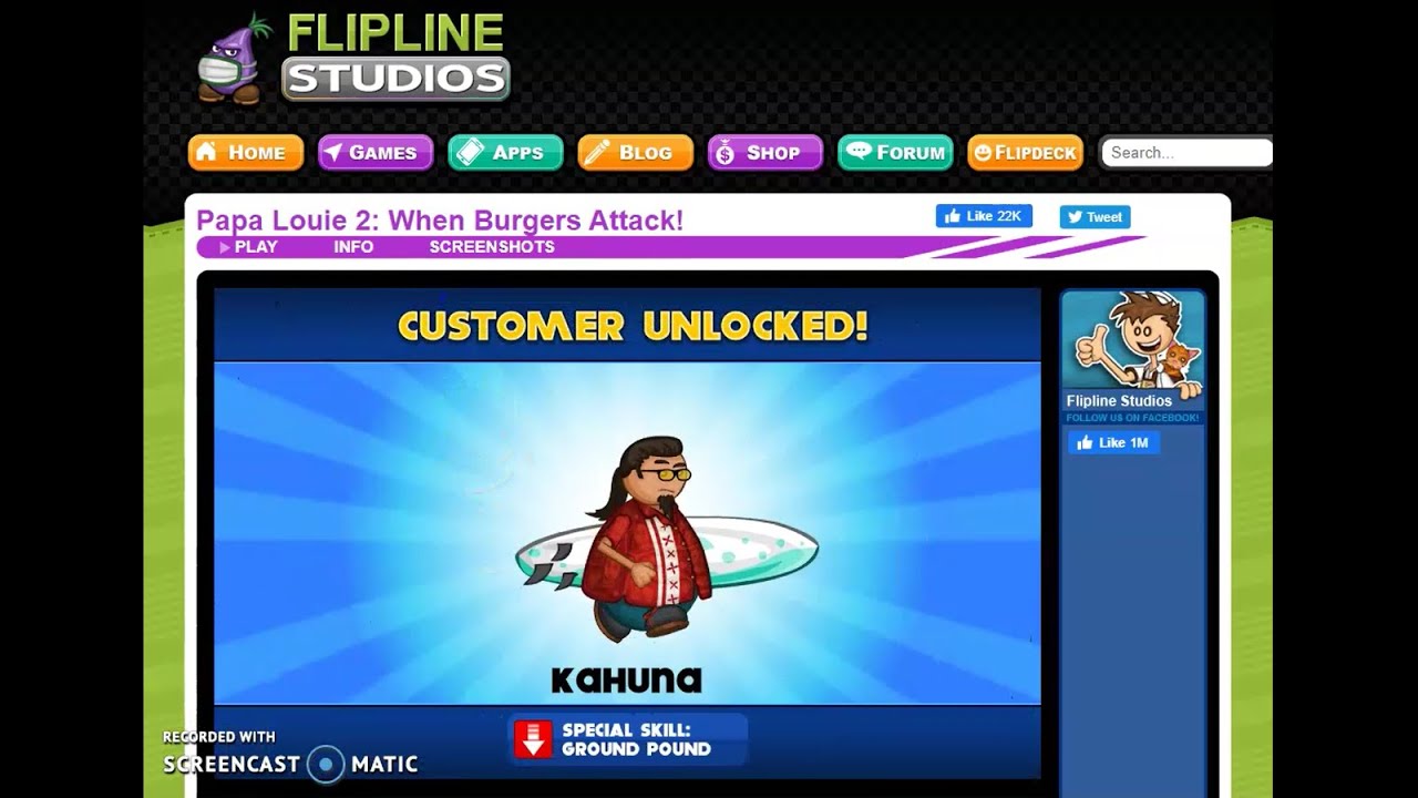 Papa Louie 2 Walkthrough  Unlock Kahuna [Level 3] 