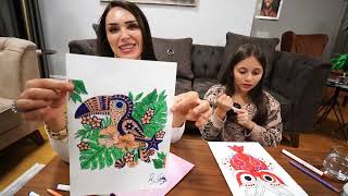 Annem İle 4 Renk Boyama Challenge | 4 Marker Challenge