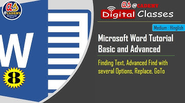 Microsoft Word 2010, 2013, 2016,2019 Tutorial Part - 8 | Find, Advanced Find, Replace, Goto