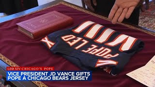 Celebrity Vice President JD Vance gifts Pope Leo XIV custom Chicago Bears jersey Net Worth