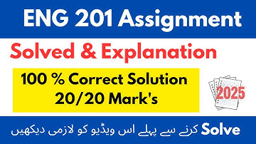 Eng 201 Assignment no 1 Correct Solutions 2025 |Eng 201AssignmentSolution #eng201 #assignment #2025