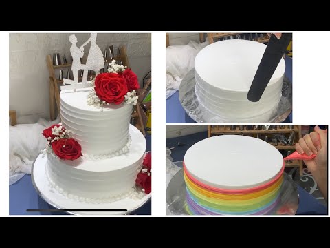 Video Làm bánh cưới 2 tầng, bánh kem cầu vồng| wedding cake,... - youtube