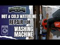 Temporary repair of hot and cold waterlines for a washing machine 