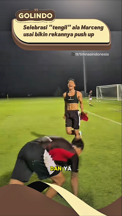 Selebrasi tengil ala Marselino usai bikin rekannya push up di sesi latihan #timnas #timnasindonesia