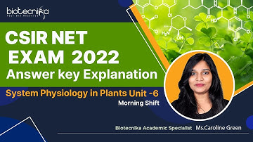 CSIR NET June 2022 Questions Asked From UNIT 6 Plant Physiology + Discussion