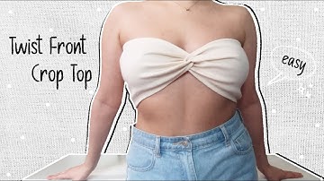 Twist Front Crop Top Step By Step Sewing Tutorial! Beginners, Made With Only One Rectangle!