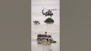 Helicopter Rescues Dozens From Submerged Bus in Deadly Floods #viral #shorts
