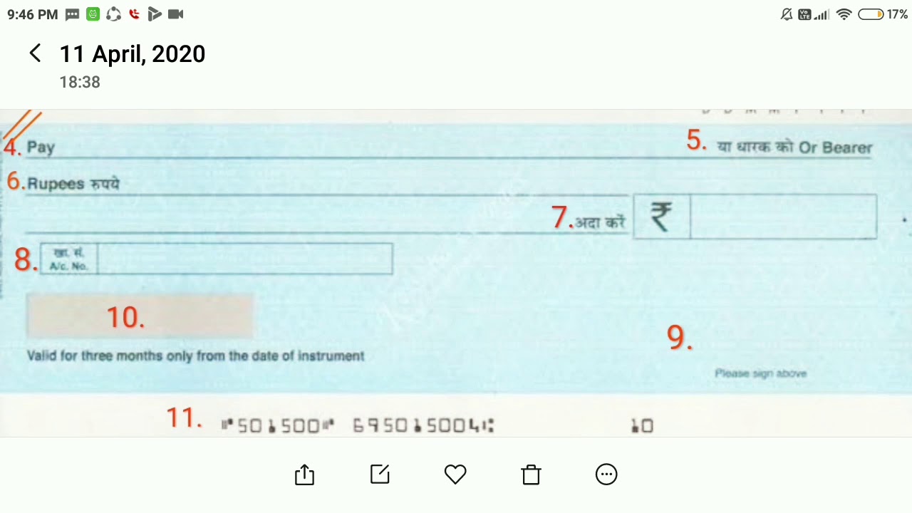 How to fill a Bank Cheque ?