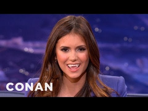 Nina Dobrev Shows How To Make The Sexy Vampire Face - CONAN on TBS