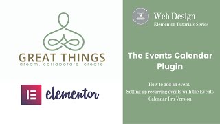 getting started with the event calendar: events and recurrences