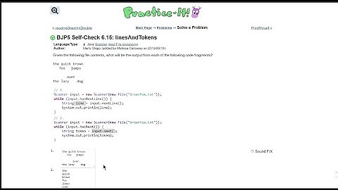 Java Practice It || 6.15 linesAndTokens || file processing, scanner, input