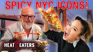 NYC Classics: SPICY EDITION Pizza, Halal Cart + Chinese with Andrew Zimmern | Heat Eaters