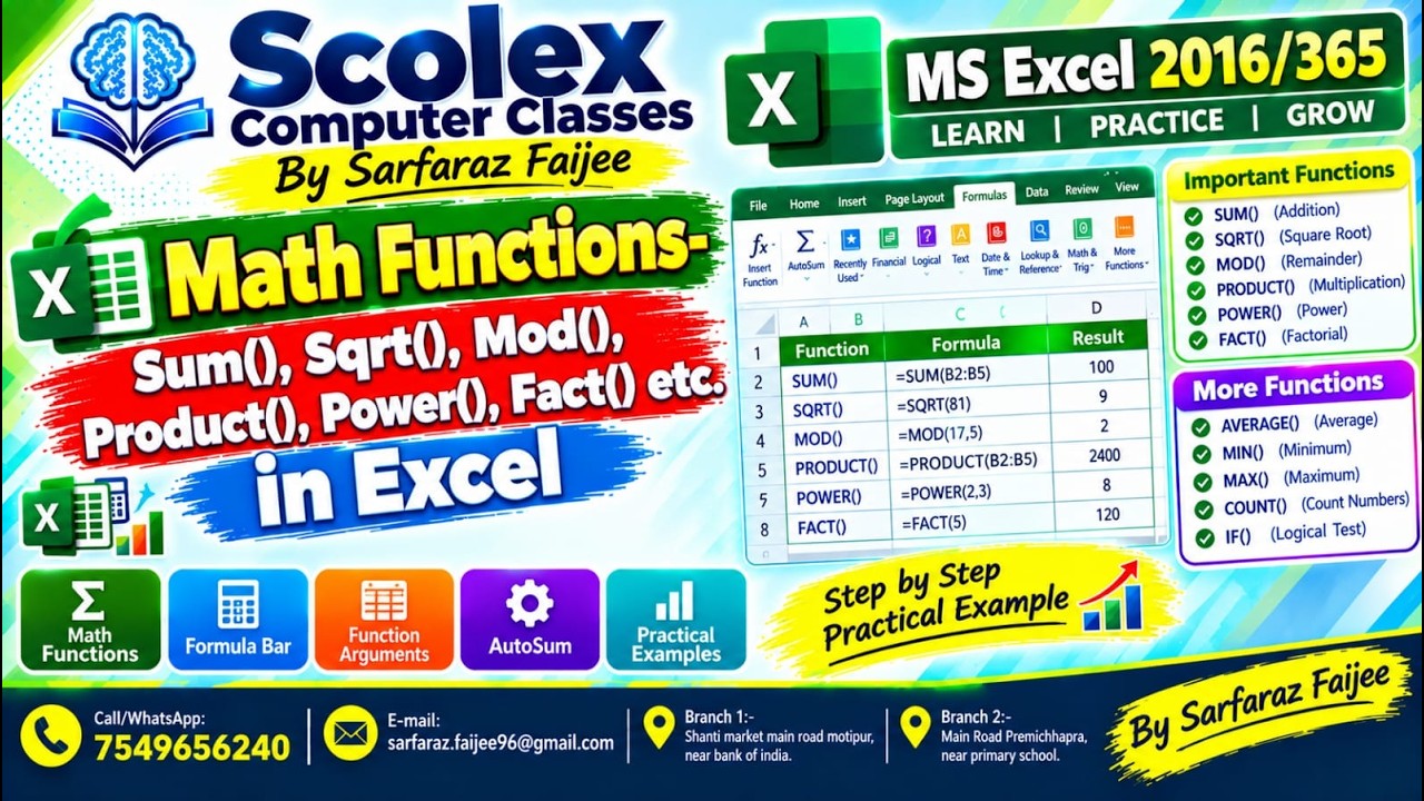 9. MS Excel Math Functions Tutorial: Top Formulas Every User Needs ...