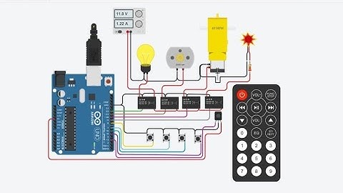Arduino Based IR Remote and Manual Home Automation ||Tinkercad