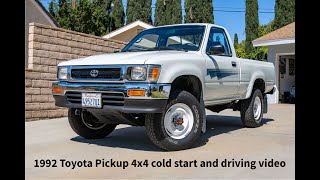 1992 Toyota Pickup 4x4 Cold Start and Driving Video