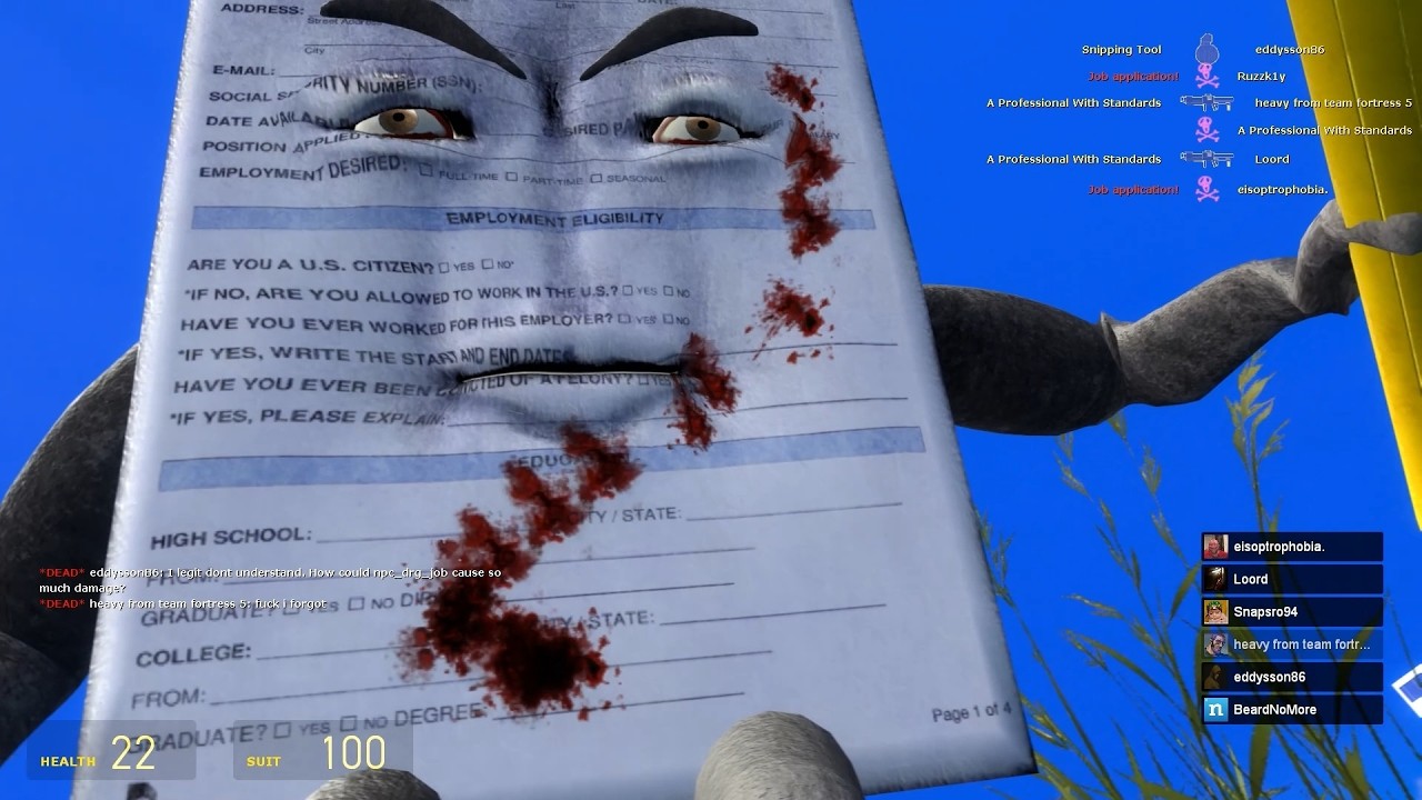 Job Application madness in Garry's Mod Server - YouTube