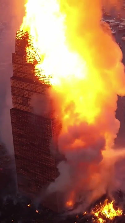 The largest bonfire in the world takes place at a festival in Norway #shorts