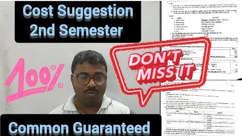 Cost Suggestion || 100% Common Guaranteed || 2nd Semester @GDT_RoshanSir