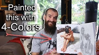 Painting With Zorn's Limited Palette In My Sketchbook. Cesar Santos vlog 073