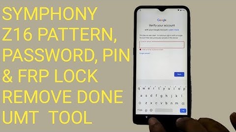 Symphony Z16 Pattern, Password, Pin & FRP Lock Remove Done UMT  TOOL