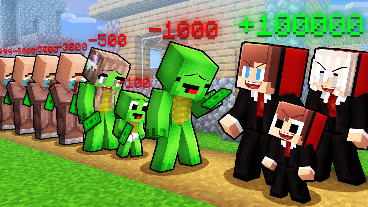 JJ Family Use Mikey Family to Become RICH in Minecraft (Maizen)