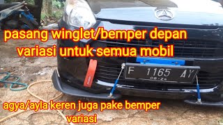 ayla/agya pemasangan bemper/winglet variasi di bawah cepe keren euy...!!!!