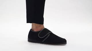 Shuperb Padders Harry Mens Microsuede Wide G Fit Full Slippers Black