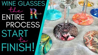 🍷Step by Step | THE Entire Process of Wine Glass ART | #trirrrtistry #fluidart #acrylicpouring #art