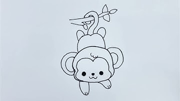 How to Draw a Cute Monkey - Fun and Simple Drawing Lesson for Kids (Part 1)